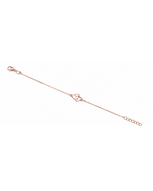 Hilver Rose Gold Interlocking Open Heart Charm Bracelet, view 2