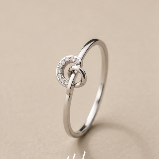 Silver Interlocking Twin Open Hearts Ring