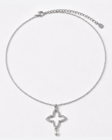 Hilver Sterling Silver Cutout Monogram Motif Pendant Necklace, view 1