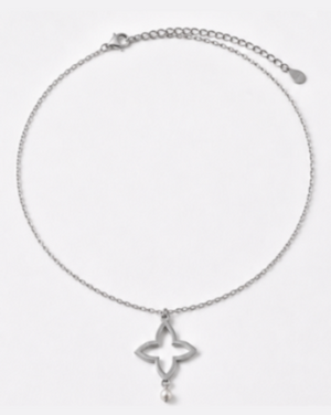 Hilver Sterling Silver Cutout Monogram Motif Pendant Necklace, view 1