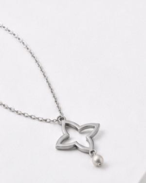 Hilver Sterling Silver Cutout Monogram Motif Pendant Necklace, view 3