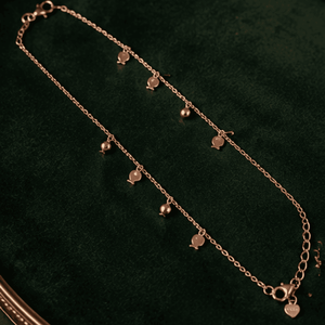 Hilver Rose Gold Fish Charm and CZ Station Anklet, view 1