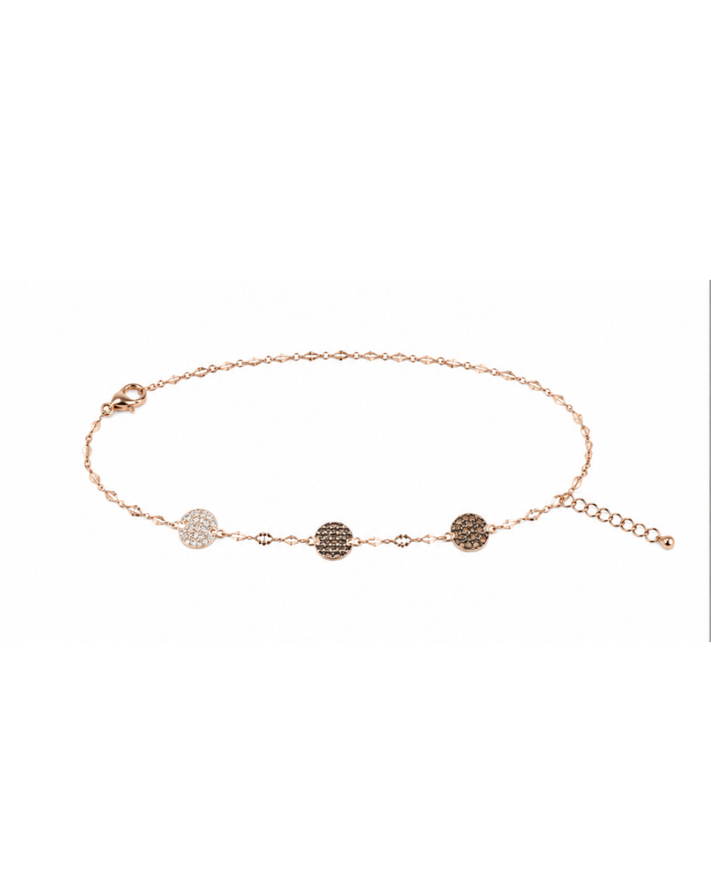 Hilver Gold Plated Textured Disc Station Bracelet, view 1
