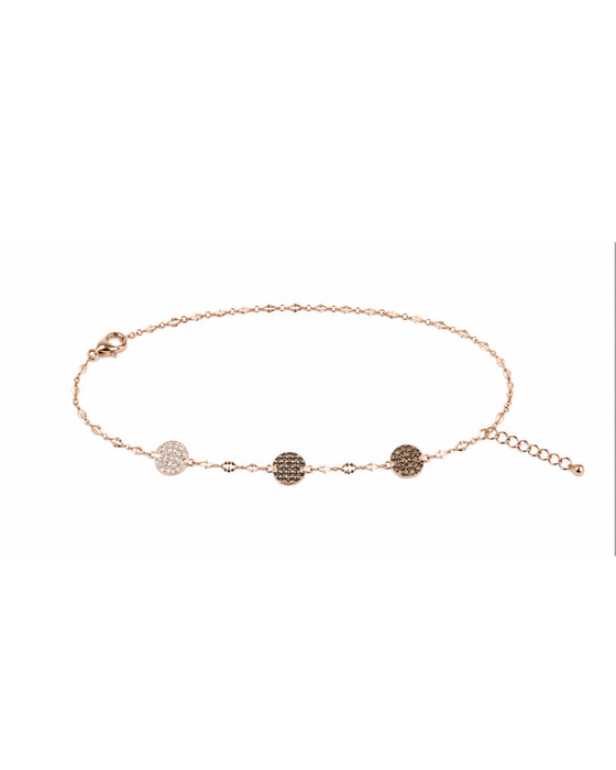 Hilver Gold Plated Textured Disc Station Bracelet
