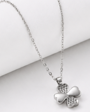 Hilver Sterling Silver Mother of Pearl and CZ Pave Flower Necklace, view 2
