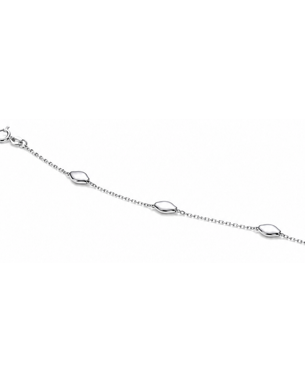 Hilver Sterling Silver Polished Marquise Bead Station Bracelet, view 2