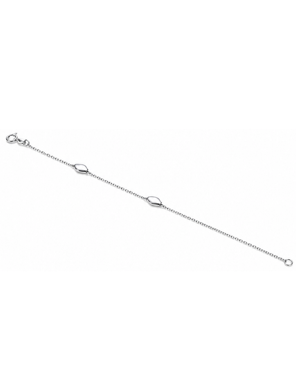 Hilver Sterling Silver Polished Marquise Bead Station Bracelet, view 3