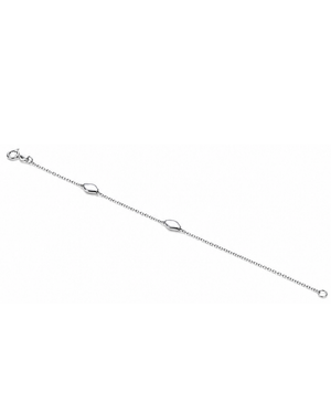 Hilver Sterling Silver Polished Marquise Bead Station Bracelet, view 3