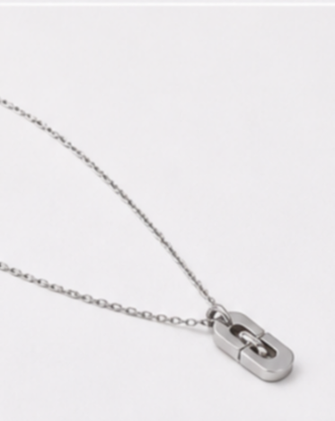 Hilver Sterling Silver Mother of Pearl Oval Bar CZ Pendant Necklace, view 3