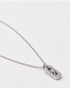 Hilver Sterling Silver Mother of Pearl Oval Bar CZ Pendant Necklace, view 3