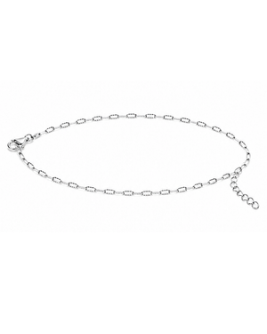 Hilver Sterling Silver Textured Oval Link Chain Bracelet, view 1