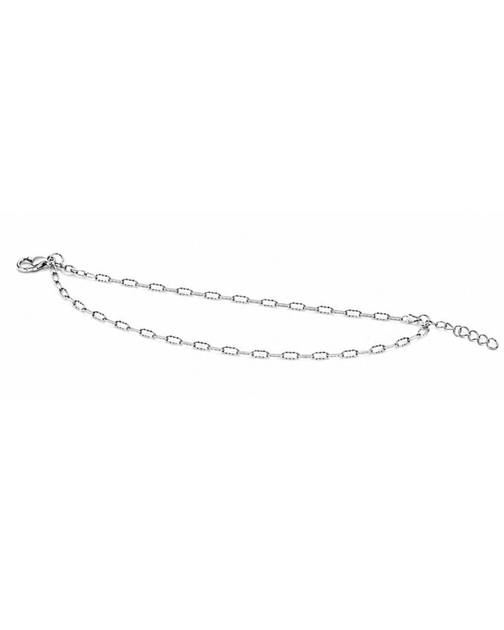 Hilver Sterling Silver Textured Oval Link Chain Bracelet, view 2