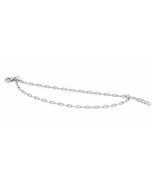 Hilver Sterling Silver Textured Oval Link Chain Bracelet, view 2