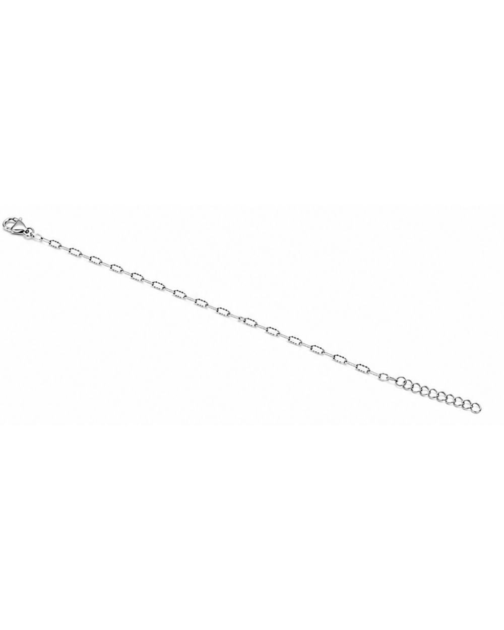 Hilver Sterling Silver Textured Oval Link Chain Bracelet, view 3