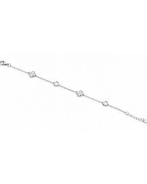 Hilver Sterling Silver Mother of Pearl and Openwork Flower Station Bracelet, view 3