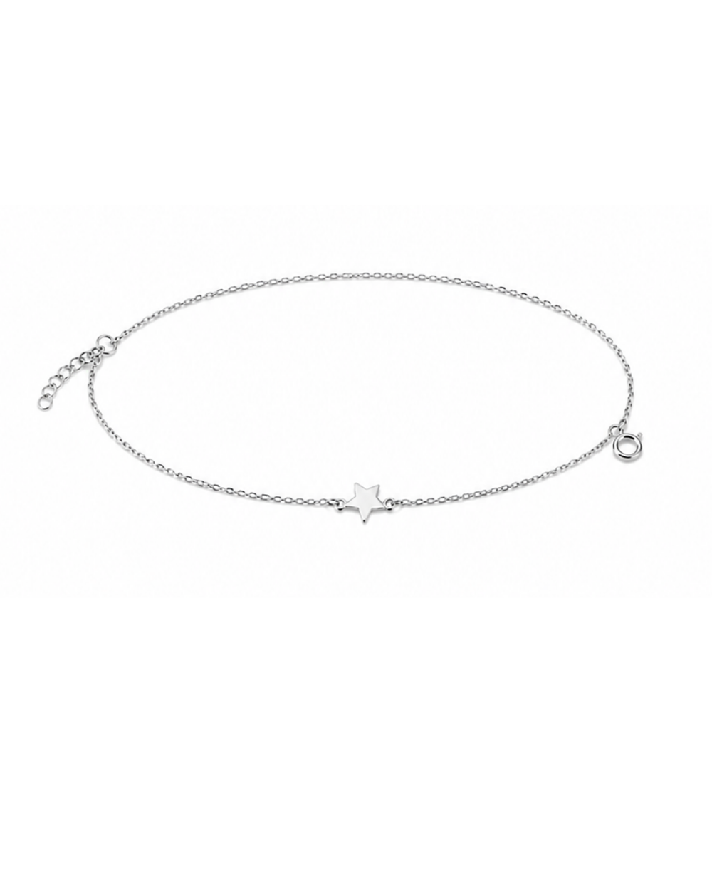 Hilver Sterling Silver Minimalist Star Charm Station Bracelet, view 1