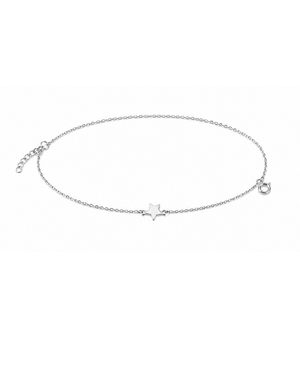 Hilver Sterling Silver Minimalist Star Charm Station Bracelet, view 1