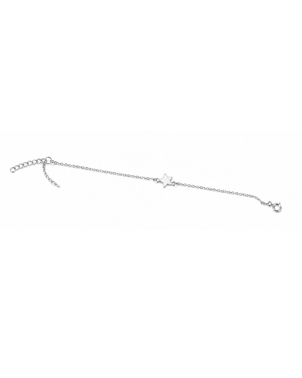 Hilver Sterling Silver Minimalist Star Charm Station Bracelet, view 2