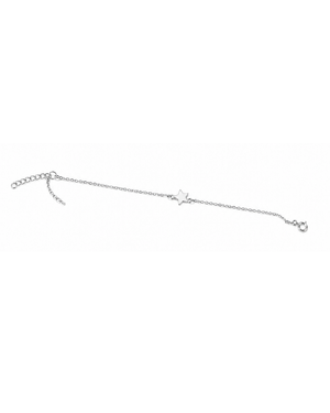 Hilver Sterling Silver Minimalist Star Charm Station Bracelet, view 2