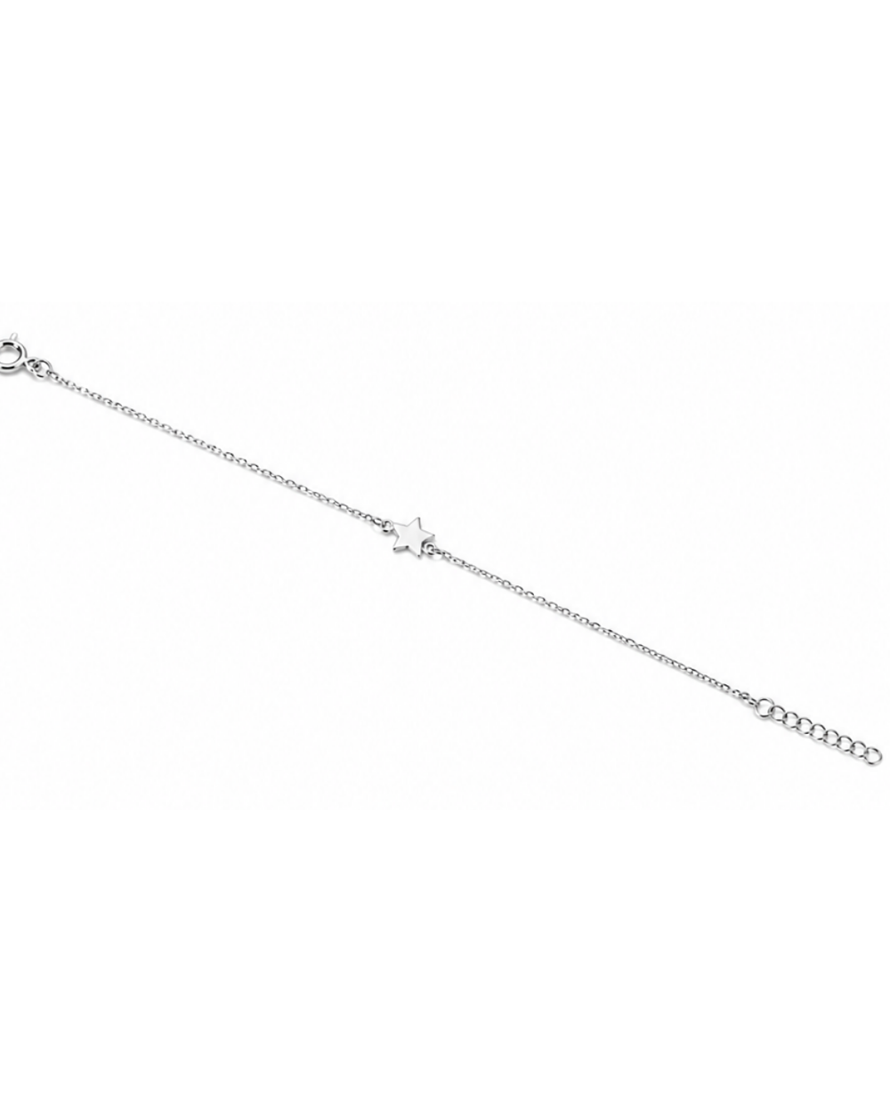 Hilver Sterling Silver Minimalist Star Charm Station Bracelet, view 3