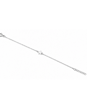 Hilver Sterling Silver Minimalist Star Charm Station Bracelet, view 3