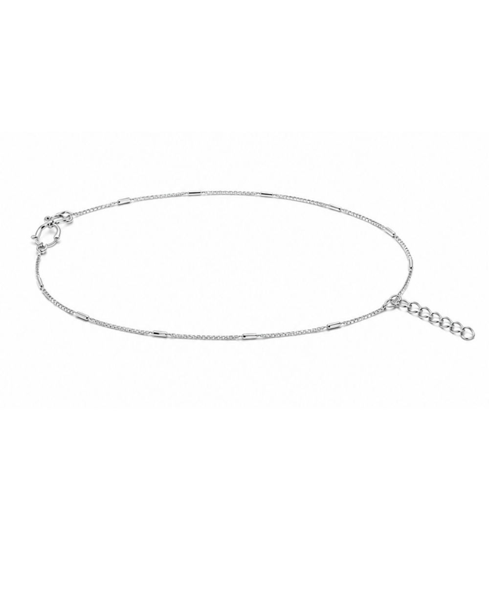Hilver Sterling Silver Diamond Cut Bar Link Chain Bracelet, view 1
