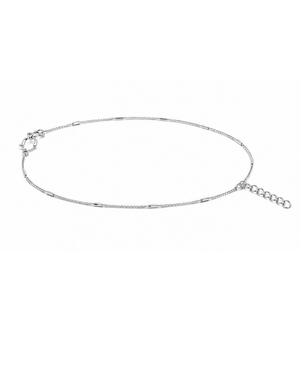 Hilver Sterling Silver Diamond Cut Bar Link Chain Bracelet, view 1