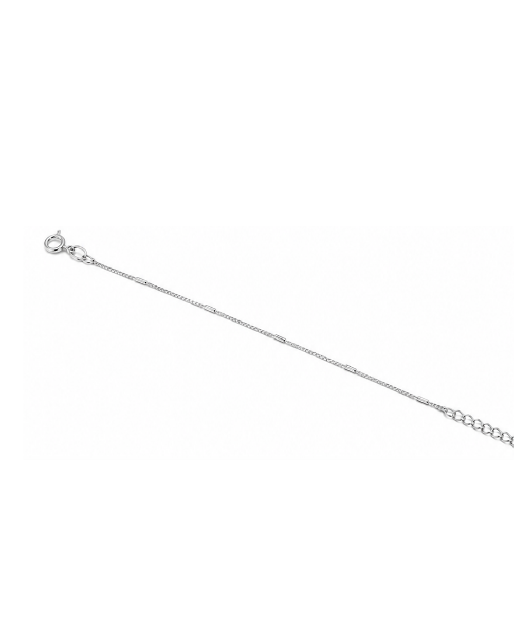 Hilver Sterling Silver Diamond Cut Bar Link Chain Bracelet, view 2