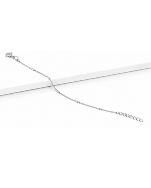 Hilver Sterling Silver Diamond Cut Bar Link Chain Bracelet, view 3