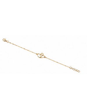 Hilver Gold Plated Interlocking Open Heart Charm Bracelet, view 2
