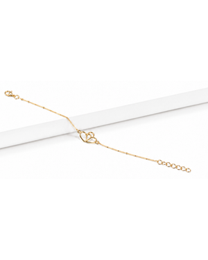 Hilver Gold Plated Interlocking Open Heart Charm Bracelet, view 3