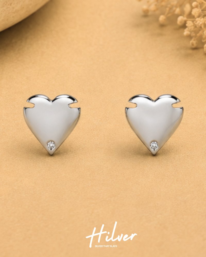 Silver Arrowhead Stud Earrings, view 1