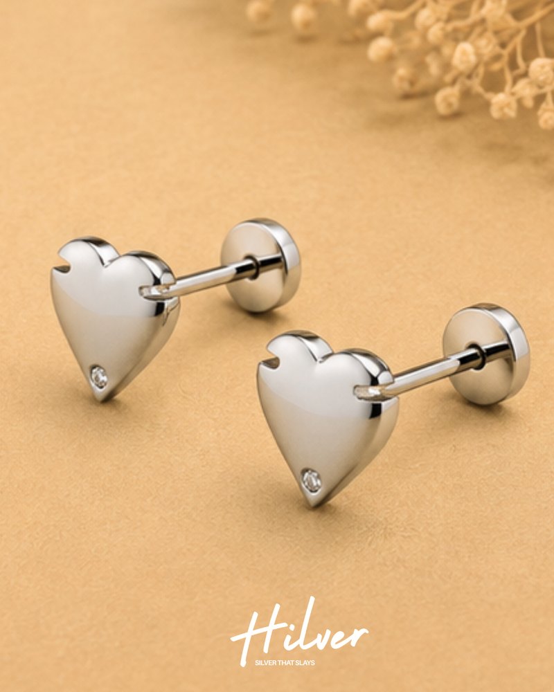 Silver Arrowhead Stud Earrings, view 2