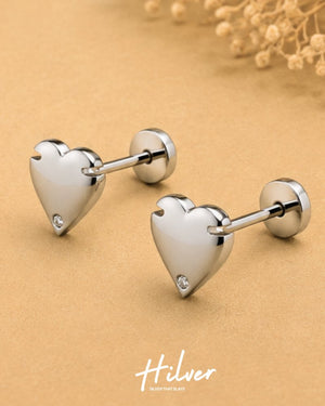 Silver Arrowhead Stud Earrings, view 2