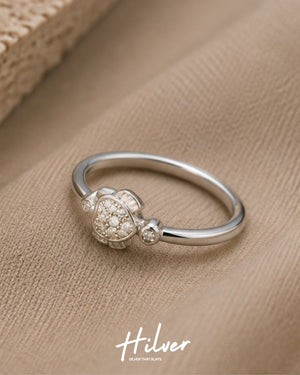 Silver Micro Pave CZ Fish Motif Ring, view 3