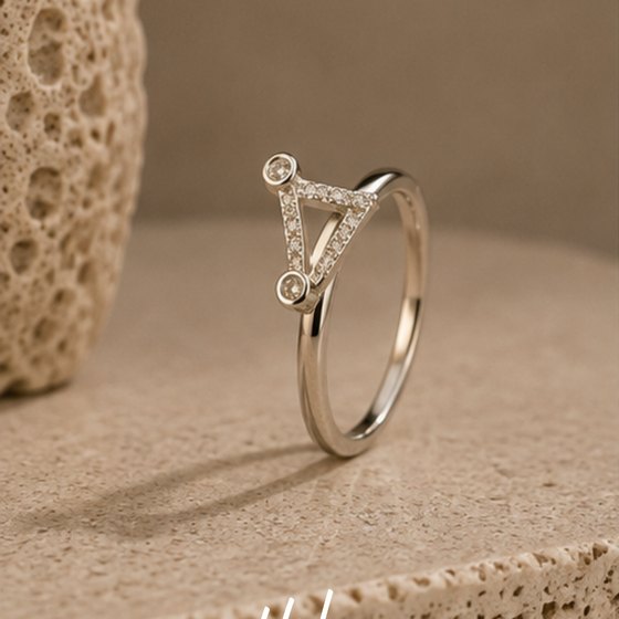 Silver Double Parallel CZ Bar Bypass Ring